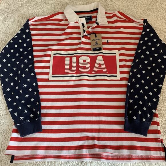 NWT Men’s Chubbies The Freedom Ring Rugby Shirt Size Large USA Olympics America - Picture 4 of 16